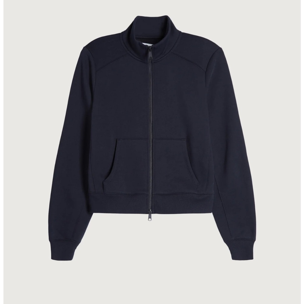 OAK + FORT Black High-Neck Zip Up Jacket, Large